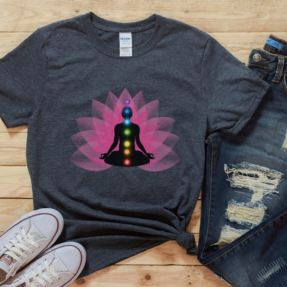 MEDITATION SHIRT, CHAKRAS TEE, SPIRITUAL YOGA GIFT
